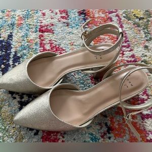 Gold Ankle Strap Heels with Memory Foam- NWOT